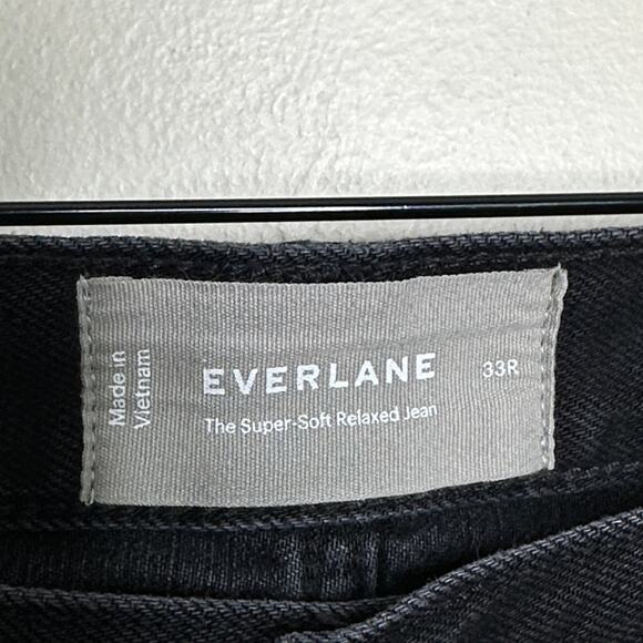EVERLANE The Super-Soft Relaxed Jean Gray Black Sz 33 Regular {HH25} - Picture 4 of 5